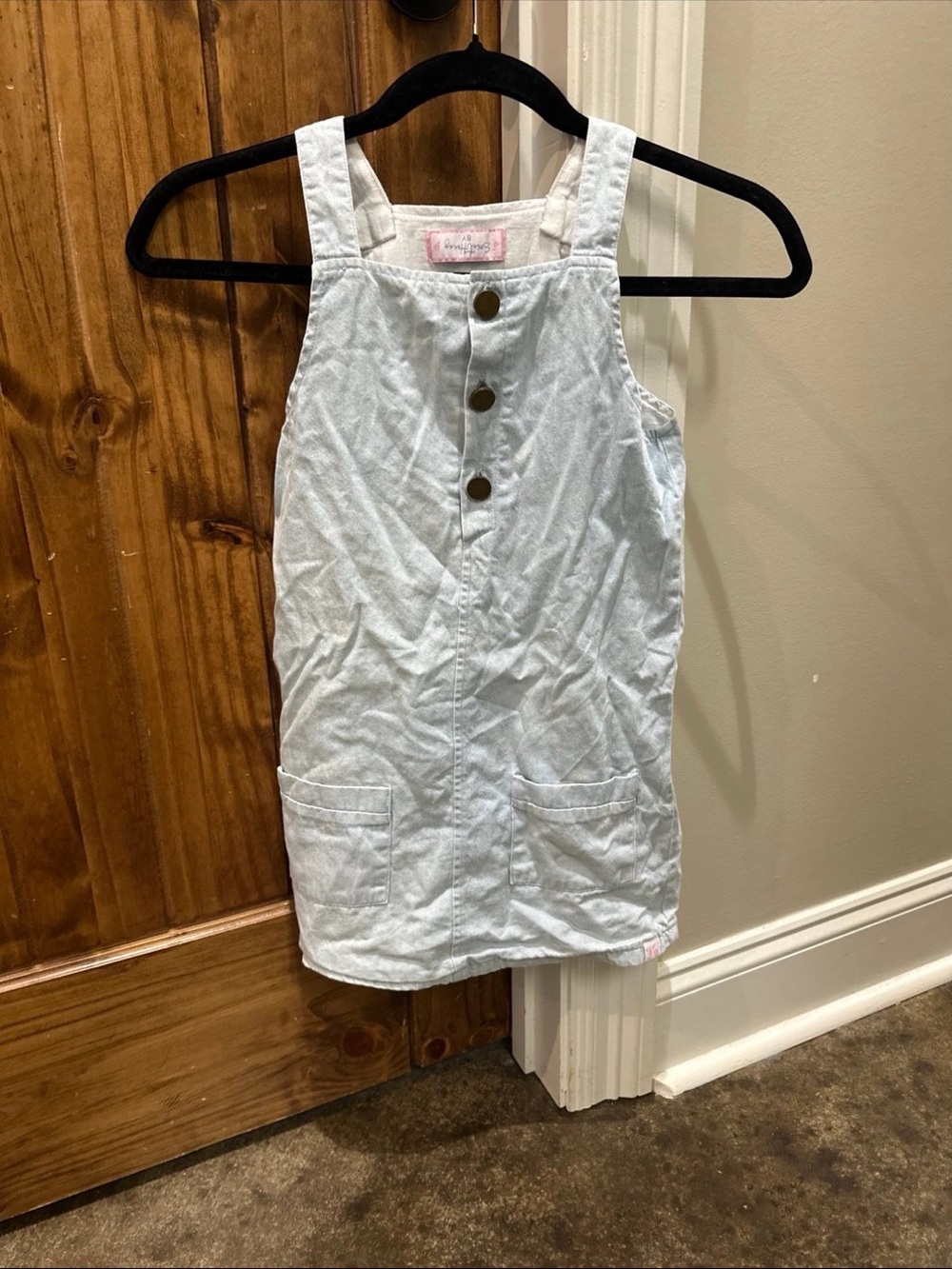 Sweet Honey Light Blue Denim Overall Dress for Kids - [8Y]